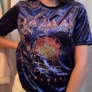 def leppard dark blue crush velvet shirt